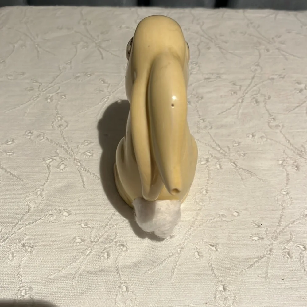 Vintage Yellow Bunny Rabbit Cotton Ball Dispenser Cameron Clay?